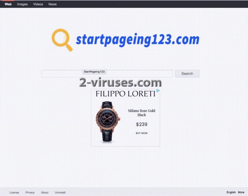 Startpageing123.com virus hijacker remove