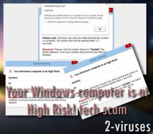 “Your Windows computer is at High Risk!” テクニカル詐欺
