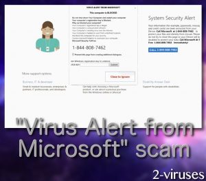 “Virus Alert from Microsoft” テクニカル詐欺